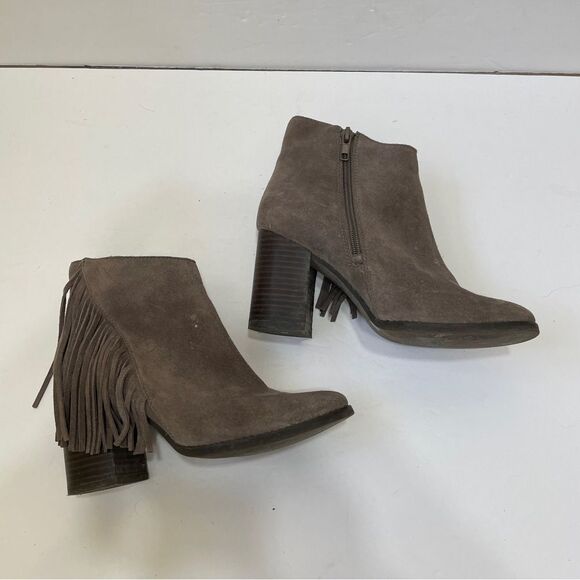 ARTURO CHANG REIDEN FRINGE ANKLE BOOTS IN BROWN LEATHER‎ - Picture 2 of 7
